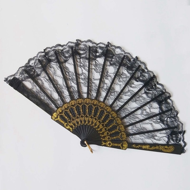 Fans Hollow Lace Chinese Style Wedding Hand Fans Retro Folding Held Flowers Fans Decorative Dance Accessories New