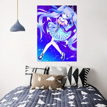 

[Self-Adhesive] 3D Hatsune Miku 716 Japan Anime Wall Stickers Mural Decal Wall Murals AJ WALLPAPER Belly