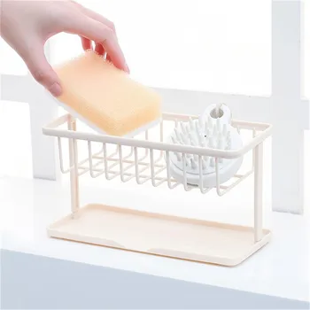 

Kitchen Storage ABS Organizer Sink Shelf Detachable Bathroom Wash Holder Double Layer Stand Drain Rack Accessories Soap Sponge
