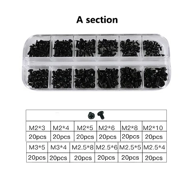 M2 M2.5 набор винтов для ноутбука, компьютера, электронных цифровых мини механических комплектов для ремонта оборудования - Цвет: A section