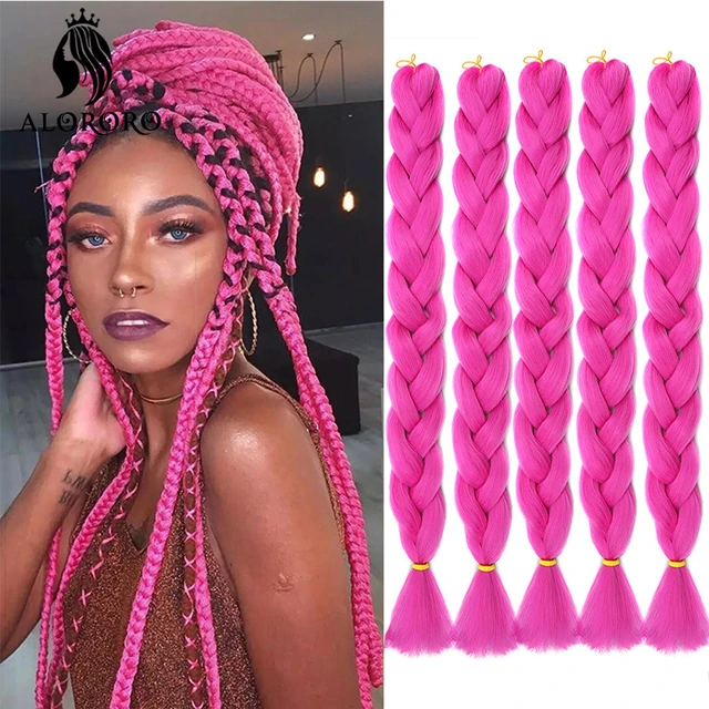 Braid Hair Blonde Pink Purple  Ombre Purple Jumbo Braid Hair -  24”synthetic Braiding - Aliexpress