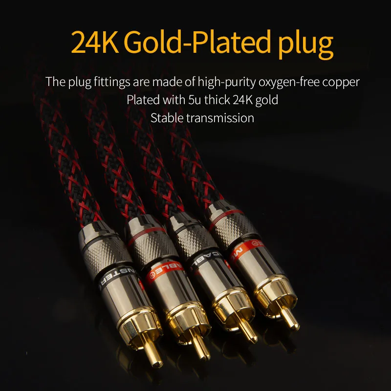 canare 1 pair RCA audio cable 2 RCA to 2 RCA Interconnect Cable HIFI Stereo 4N OFC  Male to Male For Amplifier DAC TV