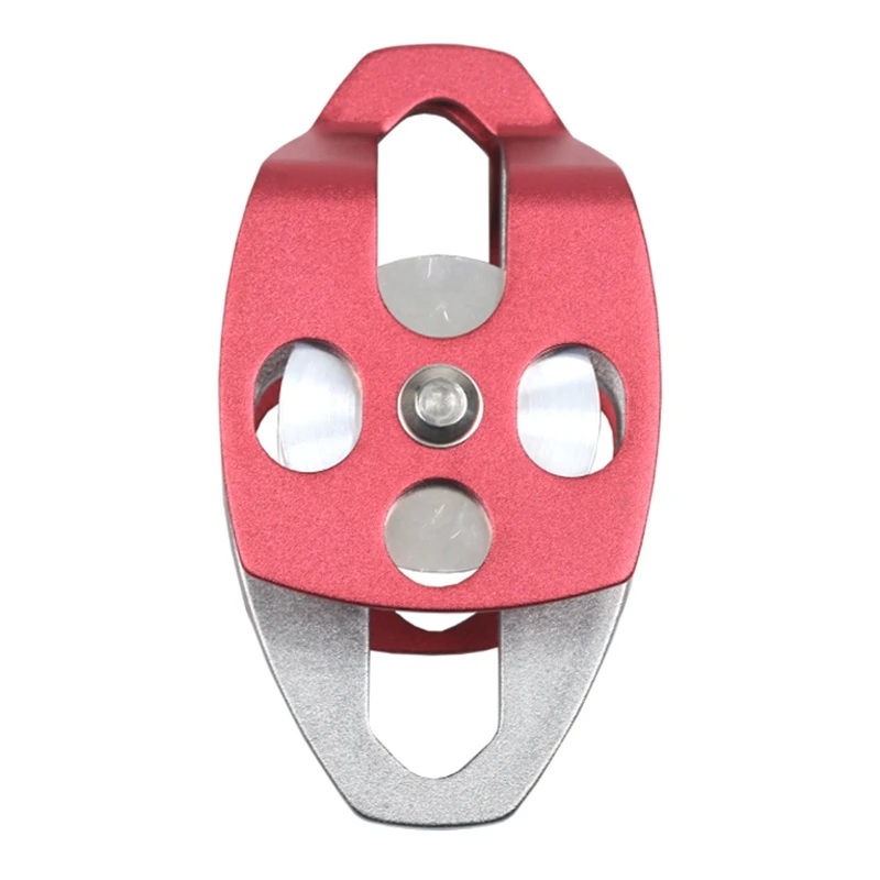 Hot-Outdoor Climbing 32KN Pulley Heavy Duty Swivel Rope Micro-Rope Aluminum Pulley Rappelling Survival Mountaineering Equipment