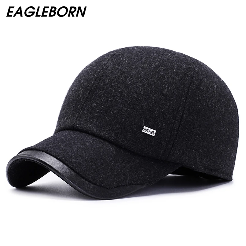 Black felt baseball cap Clearance