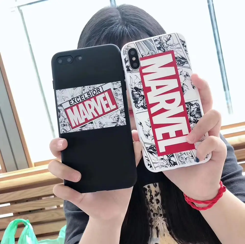 Мягкий силиконовый чехол из ТПУ для iPhone 11 Pro 6 7 8 6s Plus X XS MAX XR Человек-паук Бэтмен Marvel