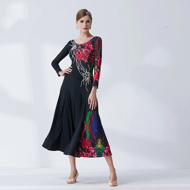 

The new National standard modern dance clothing big pendulum dress practice clothing ballroom dancing Waltz-M1921