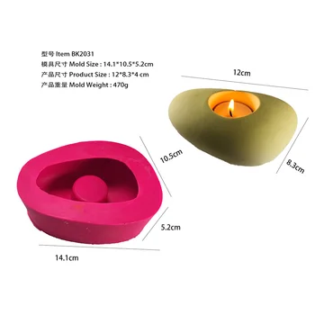 

BK2031 Silicone Concrete Candle Holder Wedding Decoration Bar Handmade Flowerpot Candlestick Mold Customization