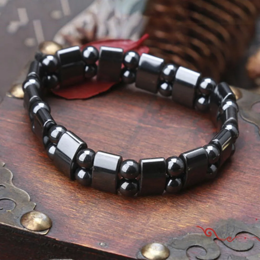 1 шт. популярный мужской женский модный черный магнитный гематитовый браслет с бусинами для похудения ювелирный браслет в стиле панк браслет