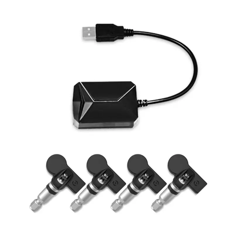 

USB TPMS tire pressure monitor/navigation tire pressure monitoring alarm system/wireless transmission with 4 internal Sensors