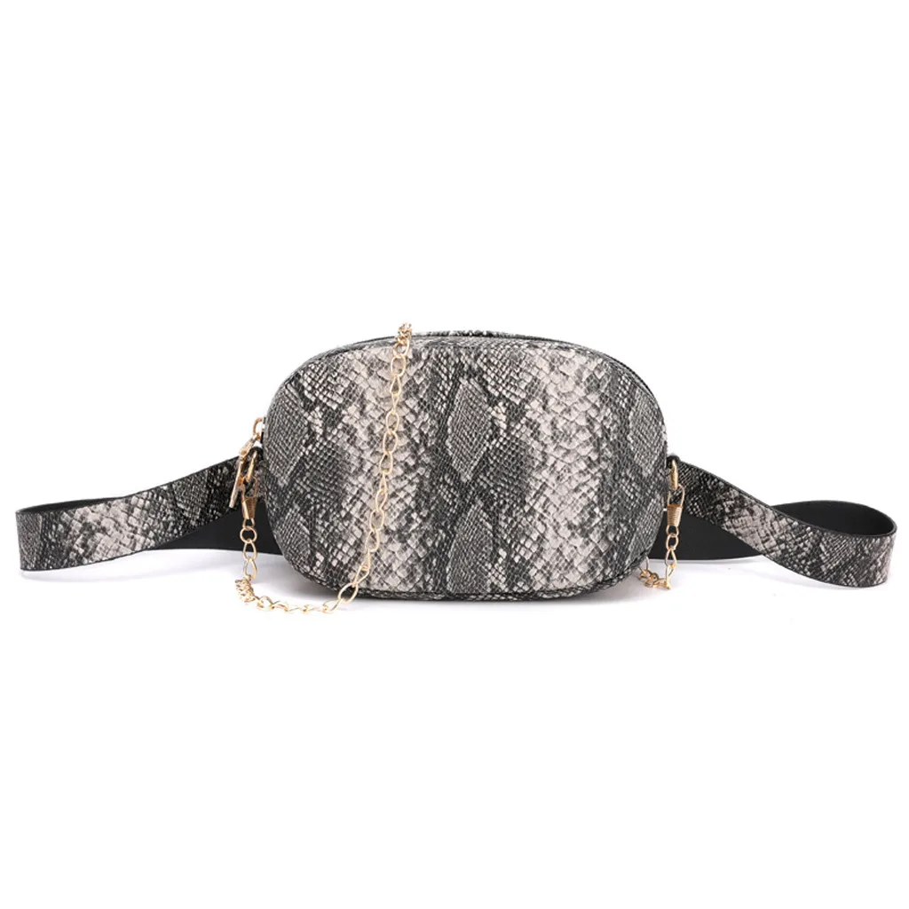 Dark Gray Модная женская уличная змеиная сумка через плечо на молнии Спортивная нагрудная сумка поясная сумка# нагрудные сумки bolsa feminina#35 - Цвет: Dark Gray