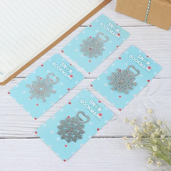 

Creative Bookmark Metal Heart Snowflake Bookmarks Cute Hollow Office Book Clips