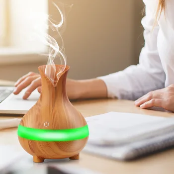 

300ML Ultrasonic Humidifier Essential Oil Mist Diffuser Aromatherapy Diffuser Air Fresher Air Humidifier with 7 Colors LED Light