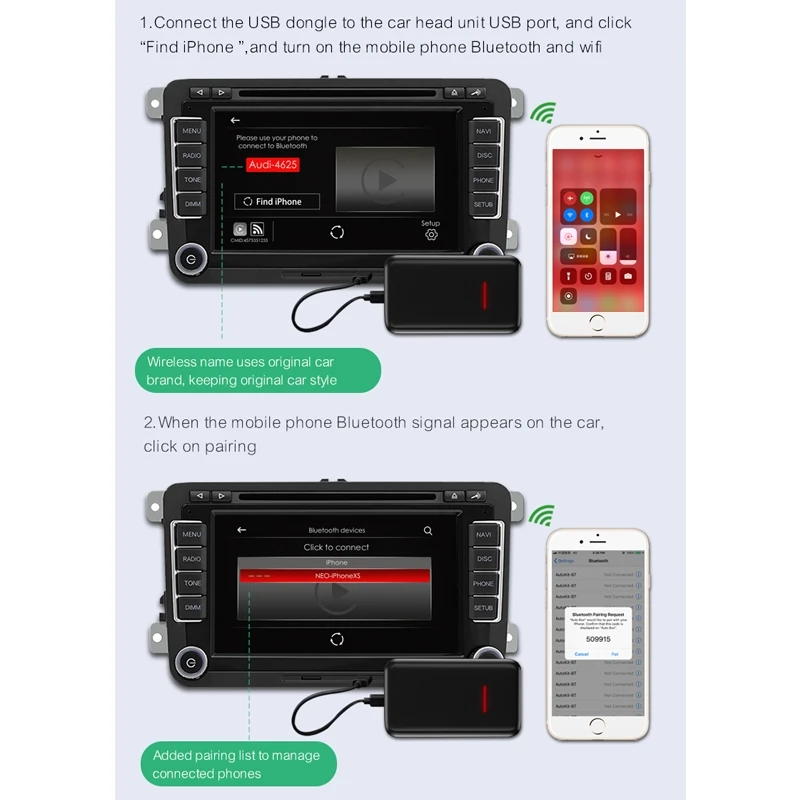 FM Transmitters Carplay Module Car Wireless iOS Carplay Module Auto