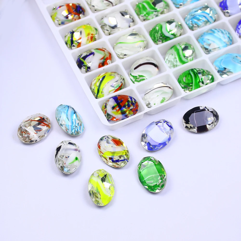 

Стразы K9 с овальными камнями и кристаллами, серебристые или золотистые, аппликация из стекла со стразами для одежды, свадебного платья, сумки для обуви, 3002