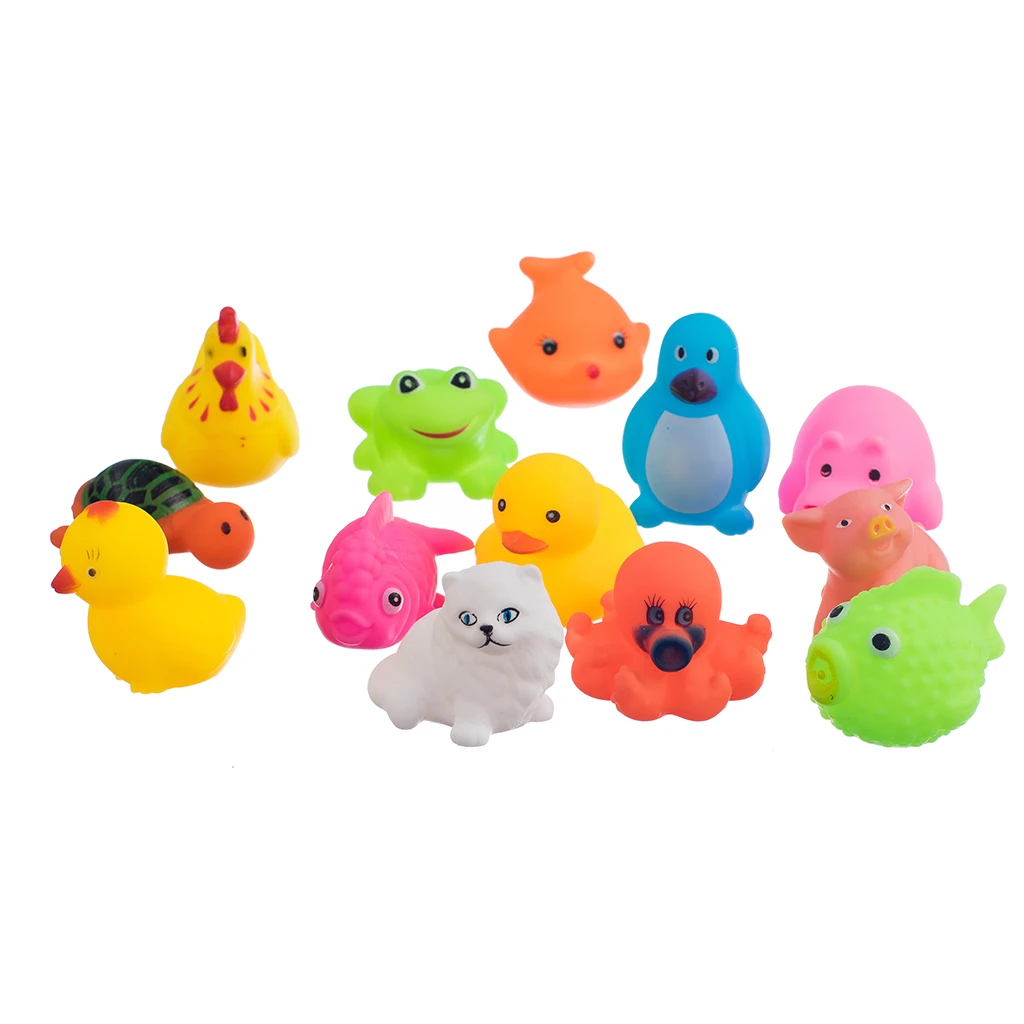 Дети вода писклявый резиновый животное Bathtime игральные игрушки Детские Веселые