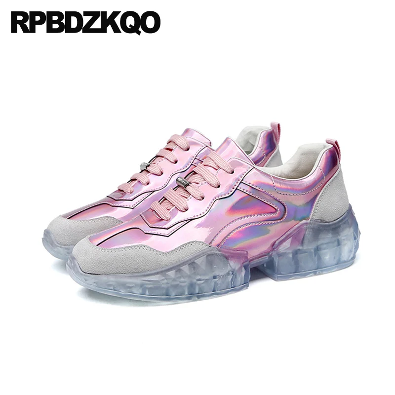 pink and silver designer sneakers