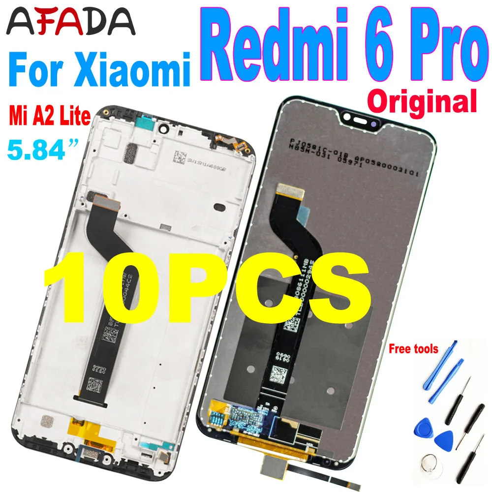 Оригинальный ЖК-экран 5 84 дюйма для Xiaomi Mi A2 Lite 10 шт. Замена ЖК-экрана Redmi 6 Pro |