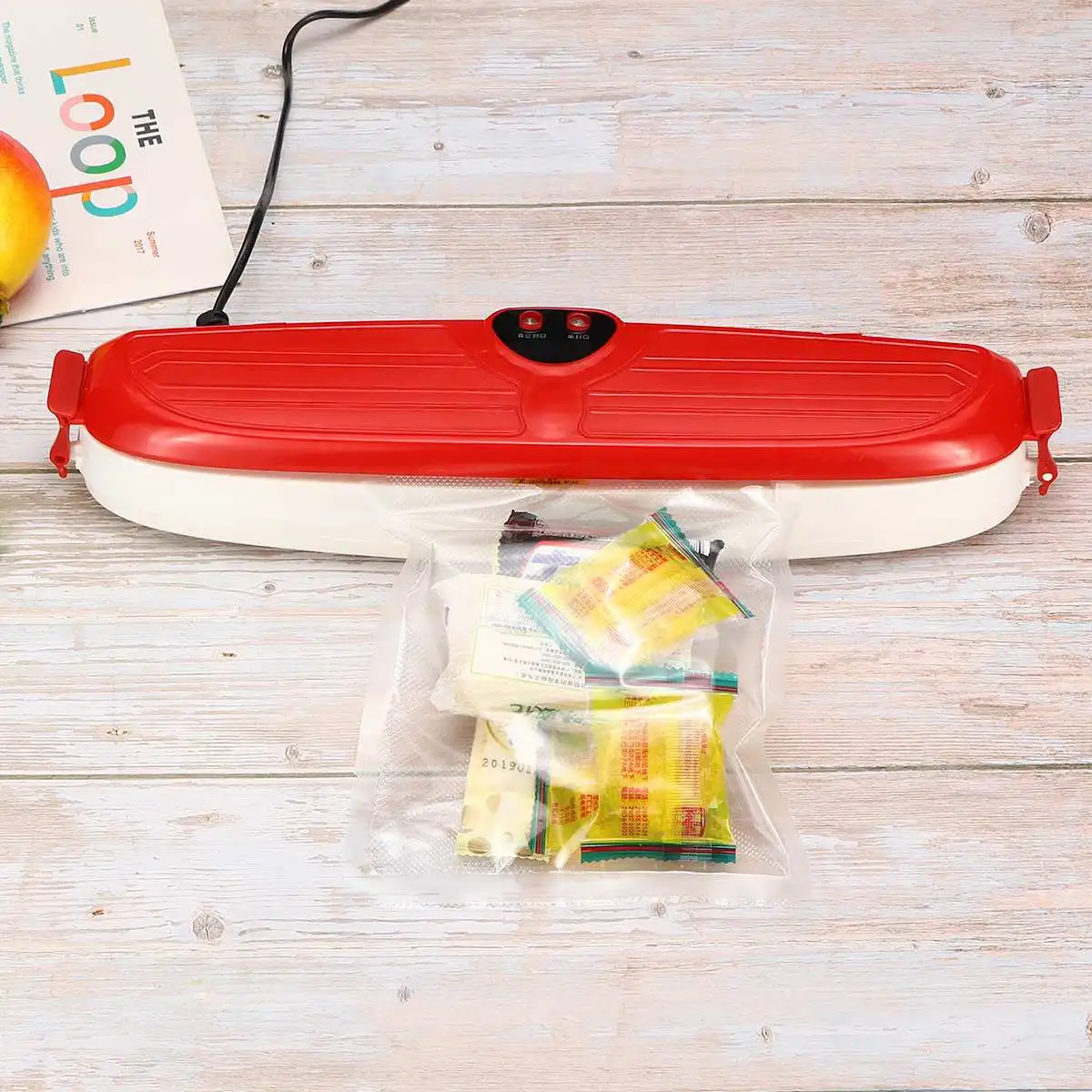 Automatic Food Vacuum Sealer Saver Machine 220V Home Sealing System Meal Fresh Saver Packing Machine& 10pcs Bags Packer Film