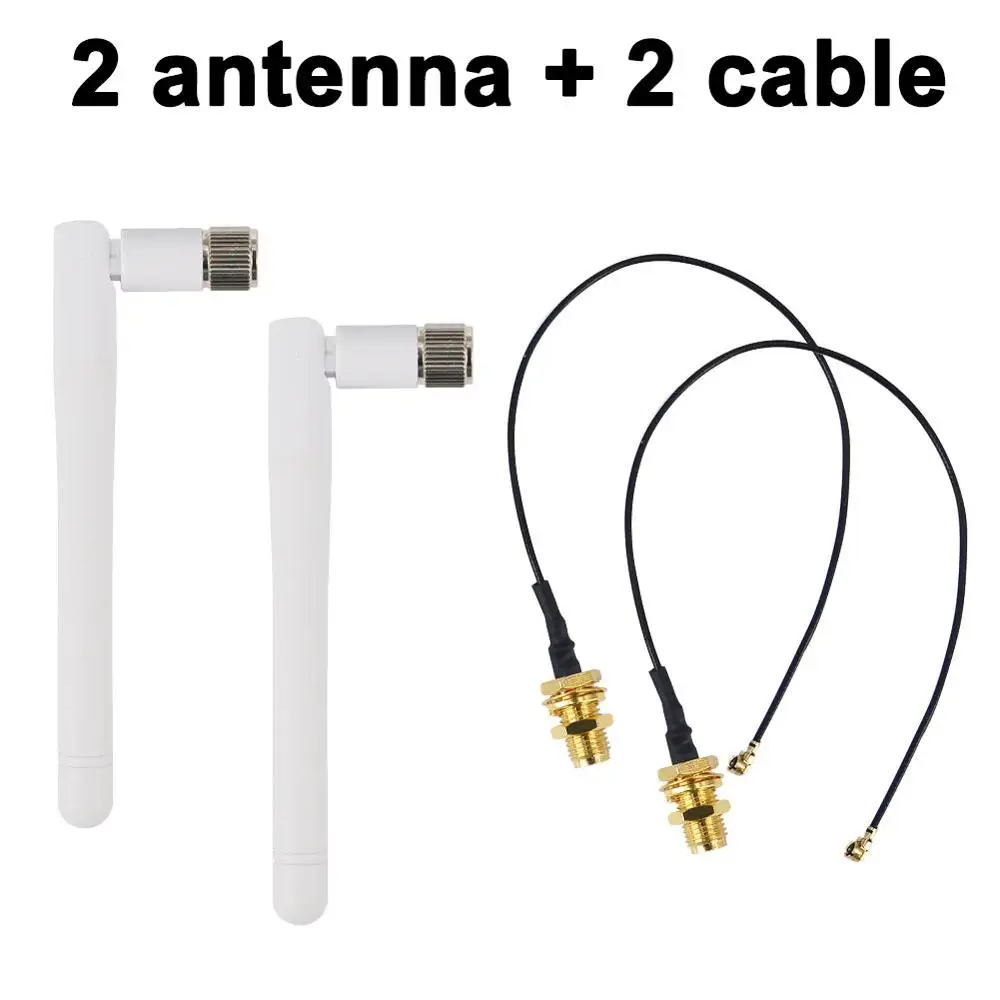 2PCS/lot 2.4GHz WiFi Antenna Aerial RP-SMA Male Wireless Router 17cm PCI U.FL IPX to RP-SMA Male Pigtail Cable 3dBi