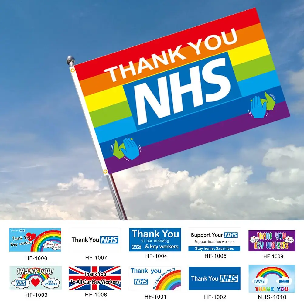 Fun Stickers NHS Rainbow Thank You Car Flag Supply PPE NHS Charity