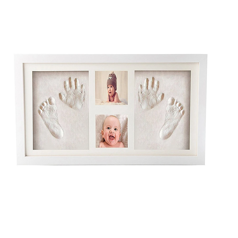 Gift Soft Foot Air Drying Inkpad Photo Memorable Easy Apply Cute Clay Wood Frame Mud Baby Handprint Kit Non Toxic