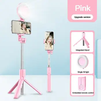 

4 in1 LED Ring Light With Bluetooth Selfie Stick Extendable Handheld Live Tripod Portable Ring Lights For Video Photography