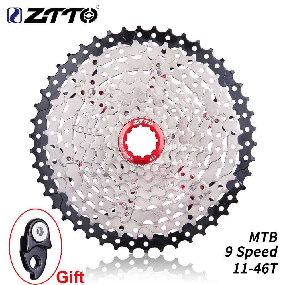 ZTTO 9speed 11-46T MTB велосипедная кассета с цепным колесом горный велосипед широкоугольные звездочки 9s k7 9speed Freewheel - Цвет: 9S 11-46T