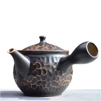 

Anti-scalding ceramic side handle teapot, bubble teapot, tea set, retro brewing pot with filter single pot