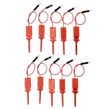 10 шт. красный зажим для тестового крючка идеально подходит для электронного эксперимента/анализатора логики