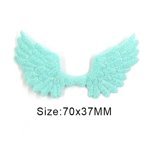Green Big Wing 20 шт. блестящих порошковых пластырей для одежды крылья ангела, швейные Пластыри для головных уборов, аксессуары ручной работы, тканевые наклейки - Цвет: Green Big Wing