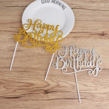 

20pcs Cake Topper Happy Birthday Letter Decoration Card Cake Picks Cake Toppers for Birthday Party
