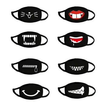 

8PCS Fashion Printing Ice Silk Can Be Washed maske Unisex Cartoon 3D Facemask Dustproof Health Care Cycling Facemask mascarillas