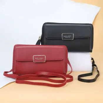 

2020 New Women Wallets Leather Shoulder Bag Long Culutch Fashion Large Capacity Card Holder Wallet Chain Cute Wallet Clutch Bag