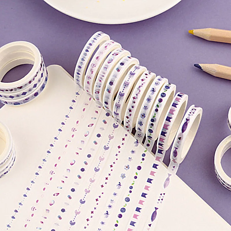 20 шт./компл. милые тонкие лента Washi Kawaii декоративная клейкая лента Ван Гог изоляционная лента для наклейки Скрапбукинг раздатчик канцелярской ленты