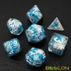 Bescon Snowflake Polyhedral Dice Set, Snowflake Poly RPG Dice set of 7 4
