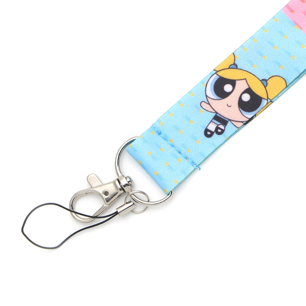CA105 20 шт/партия Powerpuff девушки ремешки с анимационными персонажами шнурки ID значок шеи ремни веревка цепи ожерелье ювелирные изделия