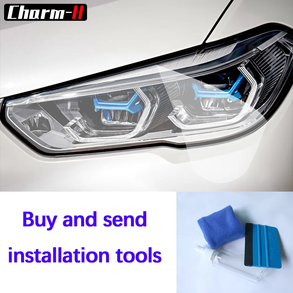 2Pieces Car Styling Headlight Protective Restoration Protection Film Decal Stickers For BMW X5 G05 2019 Accessories