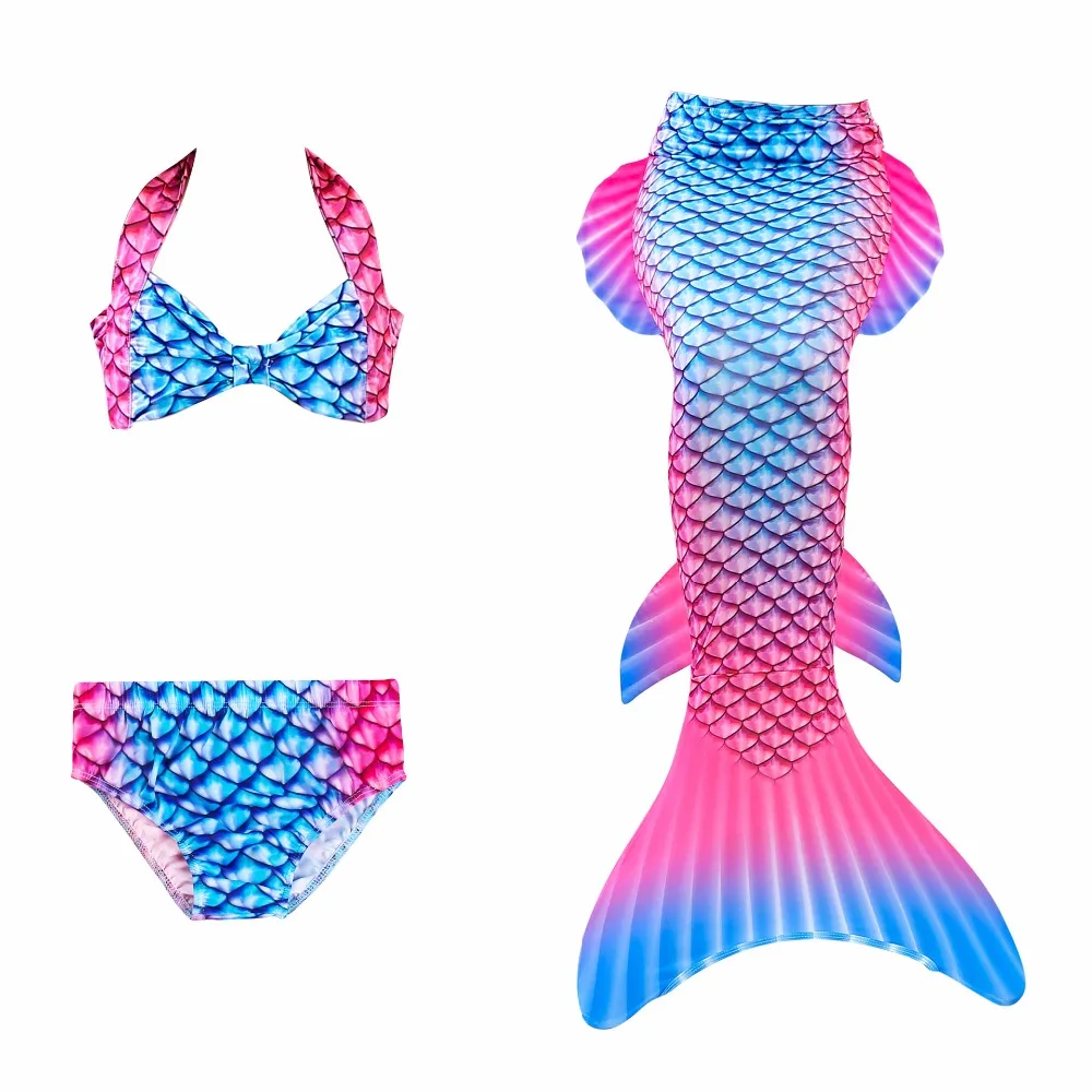 Новинка 2019 года 3 предмета Комплект бикини Swimmable детей хвосты русалки обувь для девочек Дети девушка хвост русалки костюмы Косплея