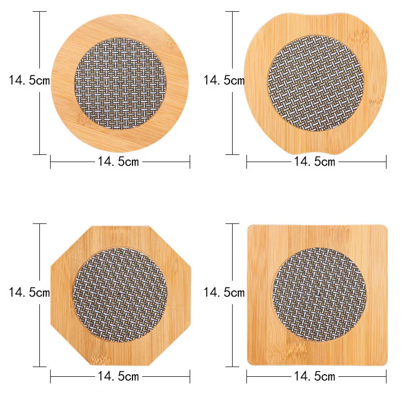 Mutil-shape натуральная бамбуковая доска коврики с рисунком чаши подставки для кружек теплоизоляционная подставка для столешницы