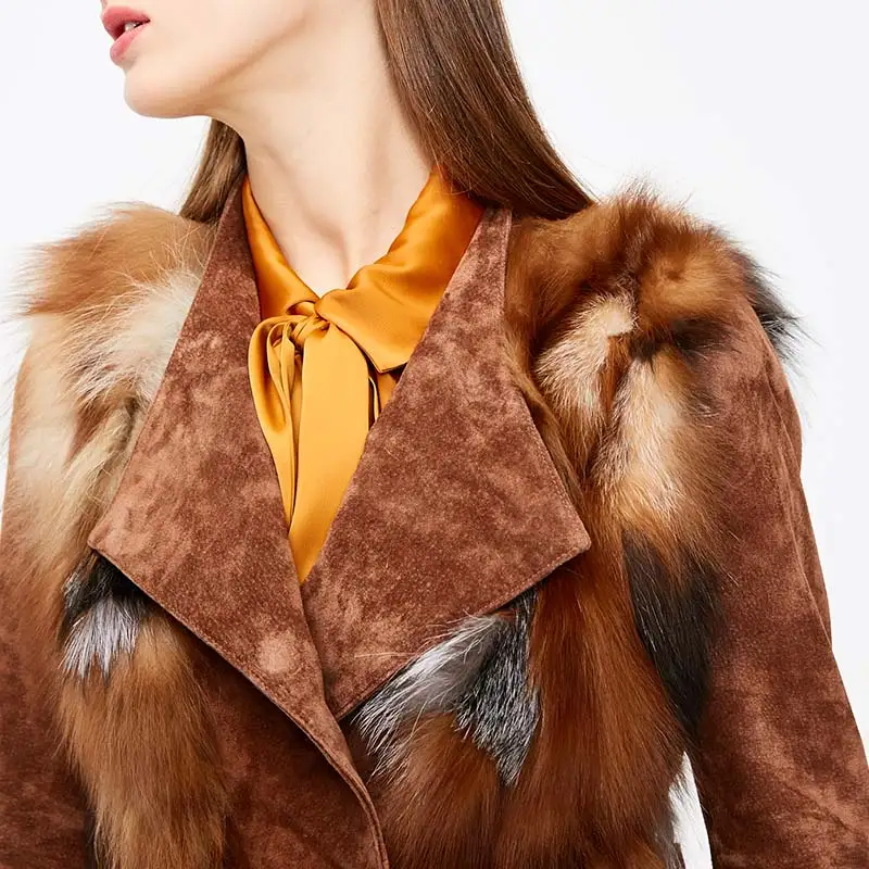 Vero Moda новая кожаная куртка из свиной кожи с лисьим мехом со съемными рукавами | 318428512