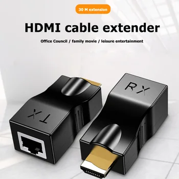 

HDMI Network Extender Up to 30m Ethernet Cable Extension Receiver Plug Play without Driver Software Transmitter