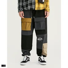 Seveyfan, мужские брюки-карго с несколькими карманами, цветные, лоскутные, в стиле хип-хоп, уличная одежда, спортивные штаны, негабаритные, узкие, джоггеры, мужские, R3122