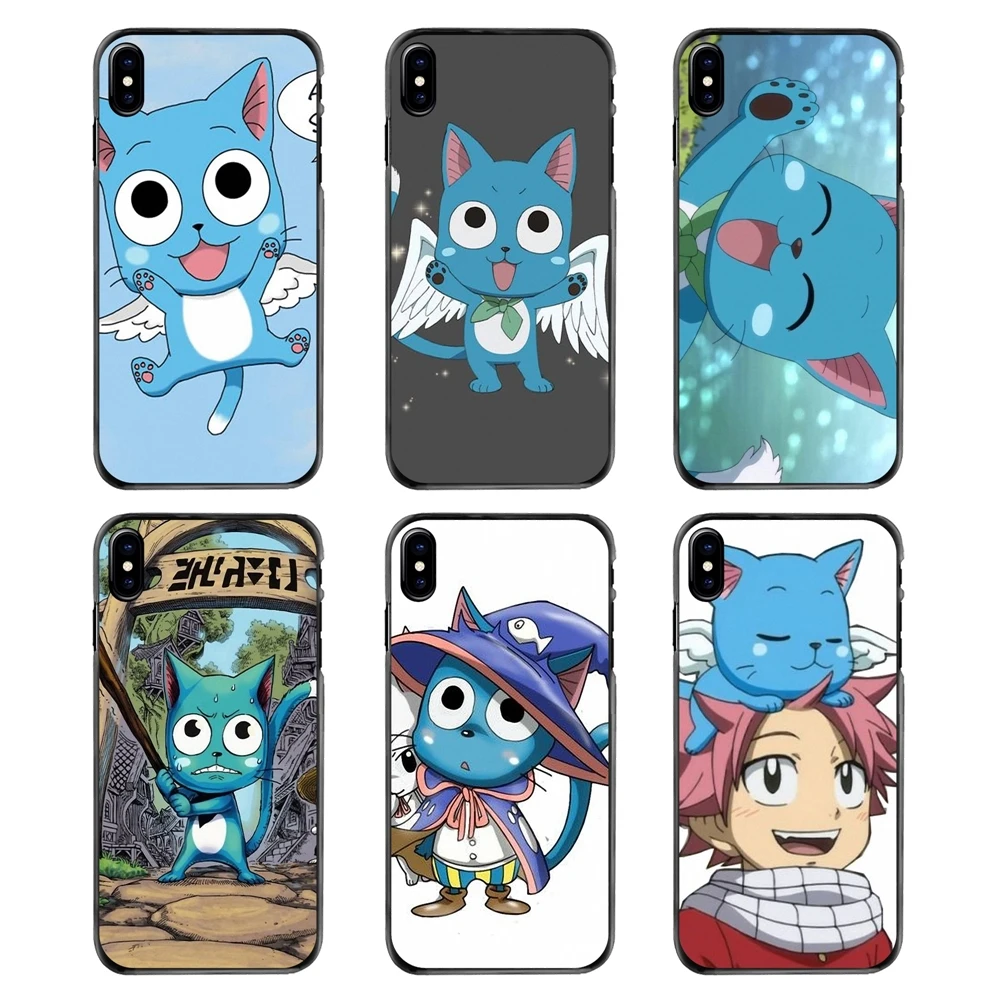 Happy Natsu flying cat Fairy Tail Art For Samsung Galaxy Note 2 3 4 5 S2 S3 S4 S5 MINI S6 S7 edge S9 S8 Plus Hard Phone Bag Case |