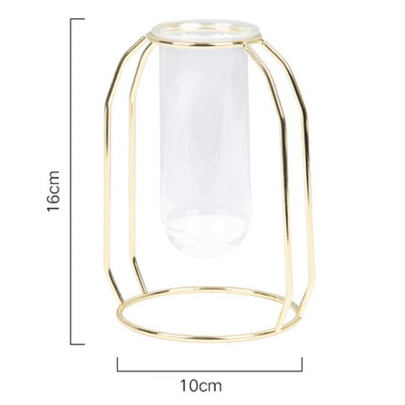 A Скандинавском стиле металлическая гидропонная ваза из нержавеющей стали стеклянная пробирка подвесного типа украшение дома - Цвет: A