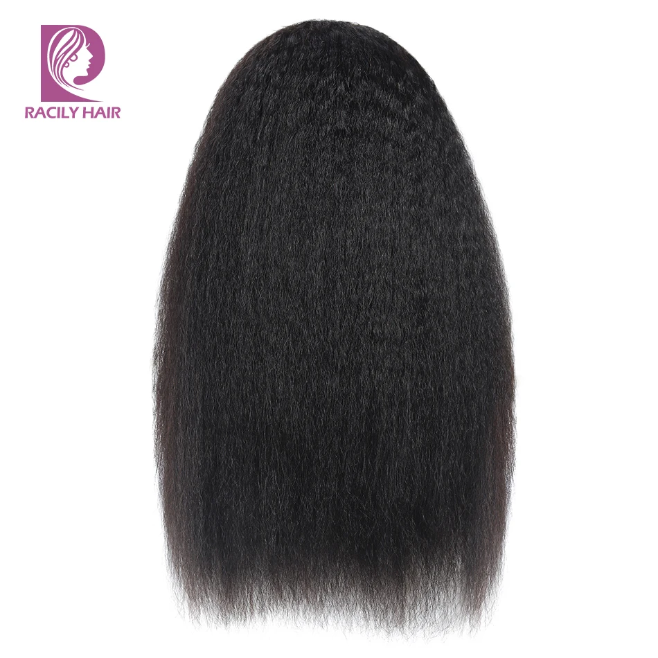 Brazilian Kinky Straight Lace Front Wig For Black Women 13x4 Trasparent Lace Wigs Remy Lace Front Human Hair Wigs Racily Hair
