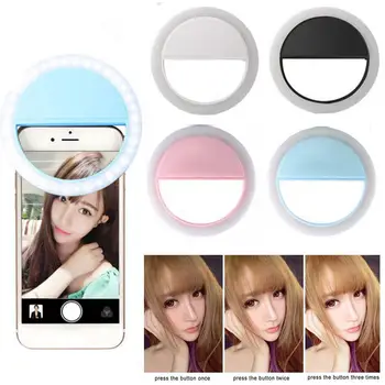 

Universal LED Ring Fill Light Rechargeable 3 Levels Dimmable LED Selfie Lamp Luminous Mobile Phone Fill Light Ring Clip