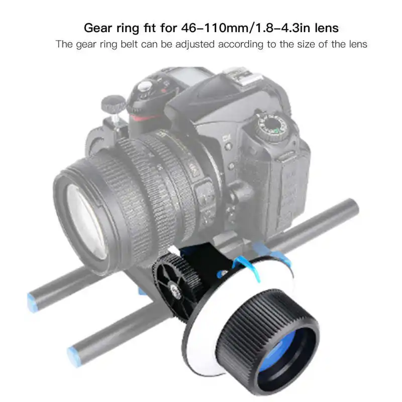 Hilitand DP500III DSLR Camera Follow Focus with Gear Ring Belt for 15mm Rail Rod Rig