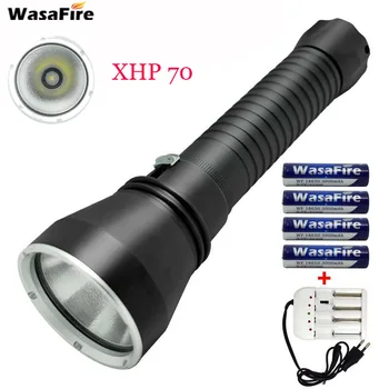 

Underwater 130M Scuba Torch Light XHP70 3500LM Led Diving Flashlight 18650 Waterproof Dive Lanterna with Charger for Hunting