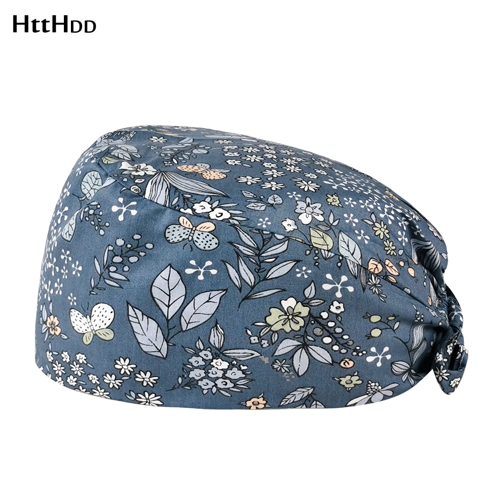 

New unisex Laboratory work caps cartoon printing cotton caps Tooth cleaning pet grooming hats/cap working accessories wholesale