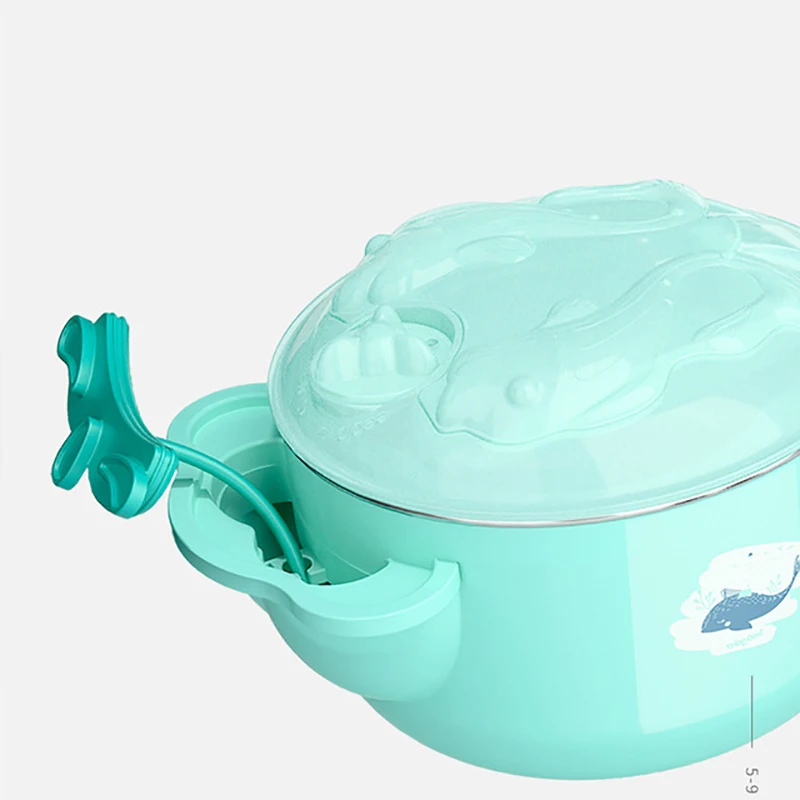 8pcs Baby Tableware Set Stainless Steel Thermal Baby Feeding Bowl Dinnerware With Spoon Forks Kids Dinner Feeding Dishes Set